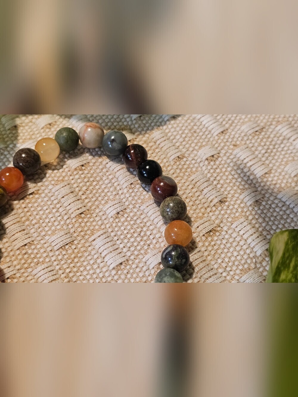 Earth Tone Grounding Multi-Color Natural Stone Bead Stretch Bracelet - Picture 5 of 5
